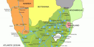 Քարտեզ Լեսոտո և Հարավային Աֆրիկայում